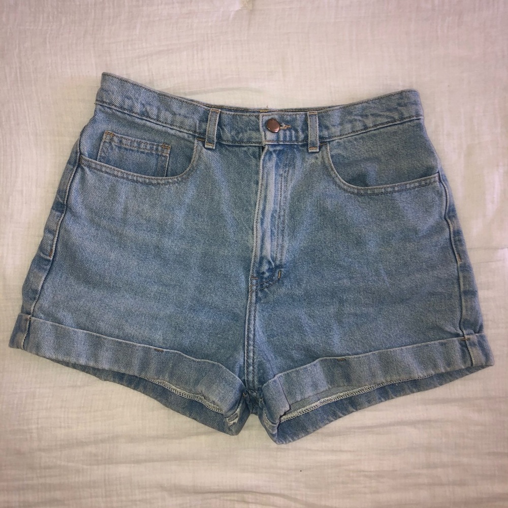 American Apparel High-Waisted Denim Jean Shorts